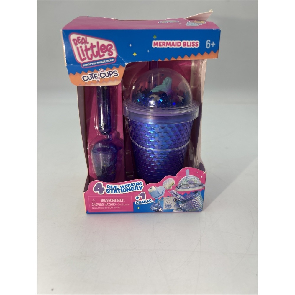 Real Littles Mermaid Bliss Cute Cups Tiny Surprises Mini Cup Charm‎ pen Clip-on